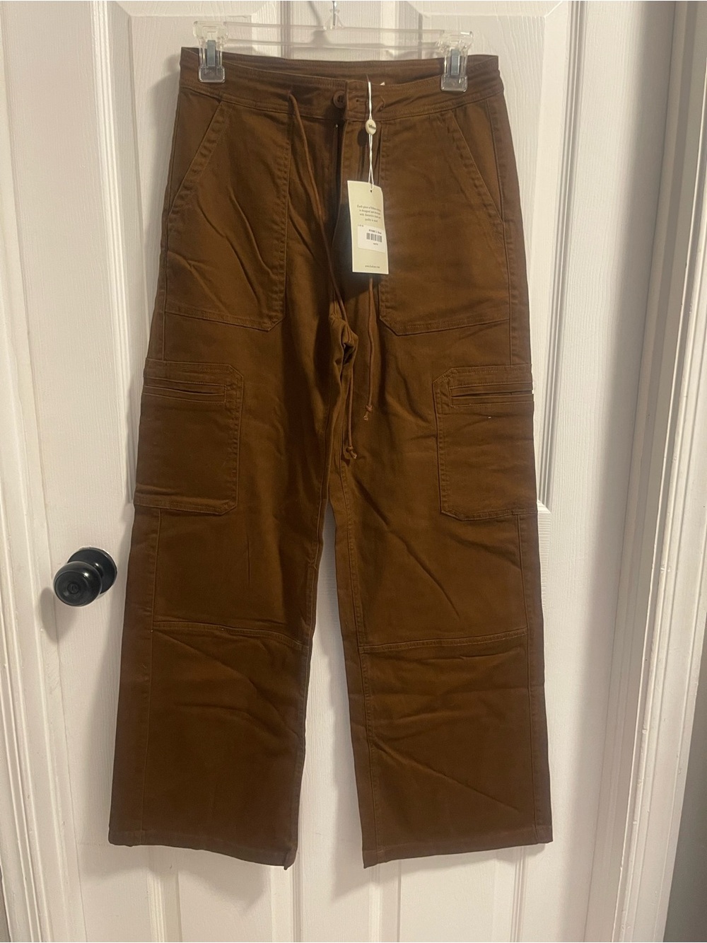 Millibon Wide Leg Cargo Pants - Chocolate Brown